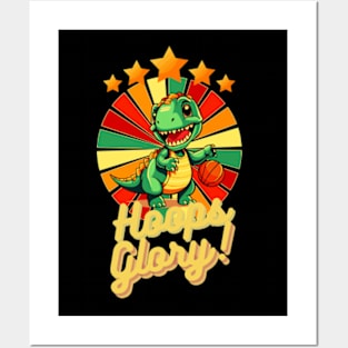 basketball dino - hoops glory retro Posters and Art